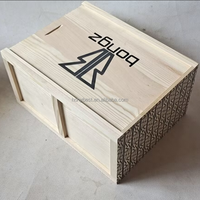 Boîte en bois avec impression personnalisée de logo Mini caisse d'expédition en contreplaqué ordinaire Boîte cadeau en bois Caisses pour hommes pour emballage de stockage