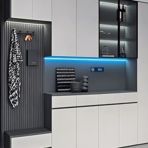 2025's Must-Have Eco-Friendly Durable Wood Minimalist Home Furniture <b>Shoe</b> Cabinet <b>Wall</b>-Mounted Custom Tall Storage Entrance Hall - Product Image 4