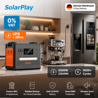 Station d'alimentation solaire Solarplay Q2402M 2500W 2304Wh avec contrôleur MPPT, batterie LiFePO4 à onde sinusoïdale pure et panneaux solaires 200W