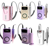 Perceuse à ongles professionnelle portable rechargeable, moteur sans balais 40000 tr/min, machine à polir les ongles pour usage domestique et en salon