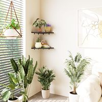 Étagères d'angle en bois durables au design moderne pour économiser de l'espace mural dans la cuisine, la salle de bain, le salon ou le bureau