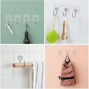 Transparent Self-adhesive <b>Wall</b> Hook for Kitchen Bathroom Living Room Bedroom-Mug Holder Clothing Organizer Eco-friendly Material - Product Image 3