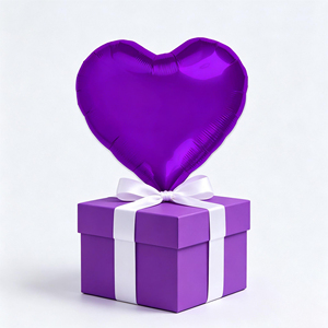 Party Love Lightweight and simple to inflate Balloon Foil Heart Purple 18 Inch 12 Pcs Bag elegant purple heart-shaped ballon - Product Image 5
