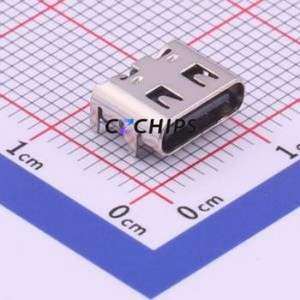 KH-TYPE-C-6P-T USB Connector SMD Connector ( Connector Type: Type-C )( Gender: Female )( Mounting Type: Horizontal Mount ) - Product Image 1