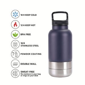 Comedero Portátil de Acero Inoxidable de 32oz con Logotipo Personalizado, Tazón de Viaje para Mascotas, Botella de Agua 3 en 1 Desmontable con Tapa y Aislamiento para Perros - Product Image 3