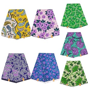 Tissu africain imprimé Ankara en polyester, motif floral coloré ethnique, pour confection de vêtements féminins. - Product Image 1