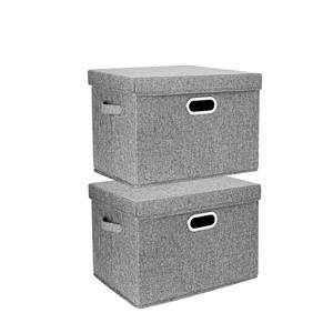 Caja de Almacenamiento Plegable de Tela de Lino Resistente e Impermeable para Juguetes y Ropa, Organizador de Armario, Organizador de Cajones para Coche con Tapa - Product Image 1