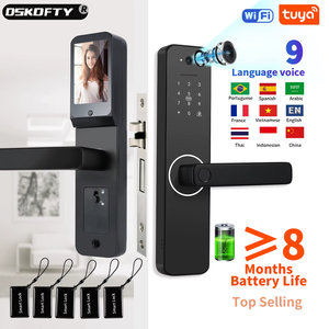 Tuya Ứng Dụng Thông Minh Nhôm Cao An Ninh Vân Tay RFID Thẻ Mặt Công Nhận Key Lỗ Mộng 5050 Mèo Mắt Tất Cả Các Kết Nối Qua Wifi - Product Image 2