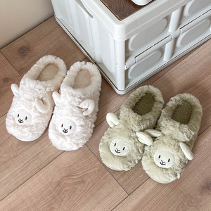 Qualité supérieure Femmes <span class=keywords><strong>Mouton</strong></span> Animal Design Luxe Hiver Thermique Antidérapant Maison pour <span class=keywords><strong>Pantoufles</strong></span> avec Talons Doux Pantoufle - Product Image 5