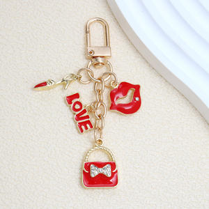Nouveau goutte à goutte huile <span class=keywords><strong>rouge</strong></span> saint valentin baguette magique amour Rose fleur de cerisier porte-clés créatif mignon pendentif - Product Image 2