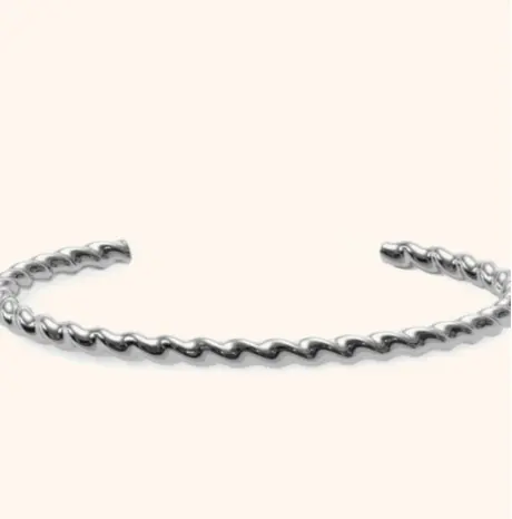 Pulsera de estilo de hilo inspirado, pulsera de acero inoxidable chapada, joyería de moda aerodinámica impermeable para mujer