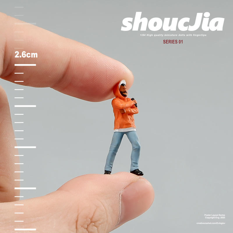 Homme à barbe à capuche orange