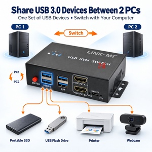 Commutateur KVM <span class=keywords><strong>HDMI</strong></span> USB 3.0 4K60Hz 2 ports pour 2 ordinateurs avec contrôle par touches de raccourci - Product Image 3