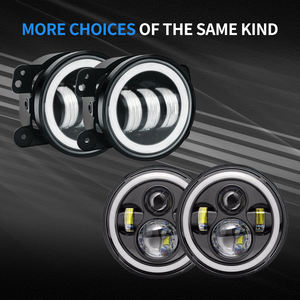 Faro led para coche Hi-Lo Beam de 7 pulgadas con Halo Angel Eyes para Lada 4x4 Urban Niva <span class=keywords><strong>JK</strong></span> - Product Image 5