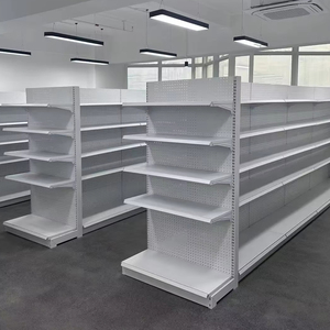 Eyda OEM Nhiệm Vụ Ánh Sáng Hai Mặt Bán Lẻ Hiển Thị Đứng Kệ Kim Loại Hiện Đại Thép Gondola Kệ Sàn Kệ Cửa Hàng - Product Image 1