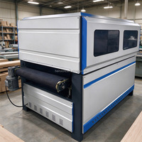 Machine automatique de polissage à brosse pour le travail du bois, machine de ponçage de surface pour portes d'armoires, pour la finition de meubles en bois massif et panneaux MDF
