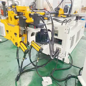 Máquina dobladora de tuberías CNC, completamente automática, tecnología Taiwán, con 4 ejes, 3 capas para 3 radios de plegado diferentes