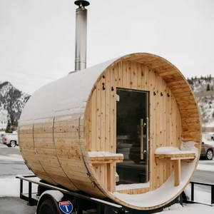 Boyce moderne elektrische & houtgestookte buitensauna met containerhuis van massief rode cederhout - Product Image 6