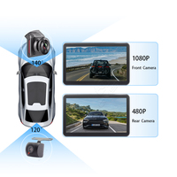 Caméra embarquée GPS double objectif avec écran de 2 pouces, Wifi, HD, boîte noire de voiture DVR 1080P, vision nocturne, caméra avant et arrière pour voiture