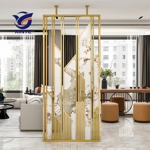 Diviseur d'écran étanche bohème en acier inoxydable plaqué or personnalisable cloisons métalliques pour bureaux salles à manger beauté - Product Image 4