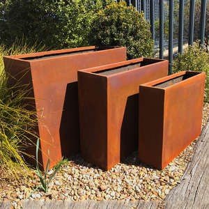 Macetas Modernas Geométricas de Acero Corten, Ecológicas, Resistentes a la Intemperie, para Jardín Exterior, en Varias Formas - Product Image 3