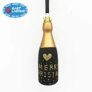 Pintura botella de vidrio colgante adornos de vidrio personalizados botella de Navidad SANTA