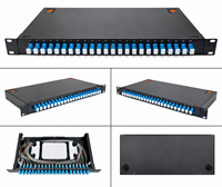 Panel de Conexiones de Fibra Óptica de 1U y 12 Puertos, Caja de Distribución para Montaje en Rack de 19 Pulgadas, Directo de Fábrica