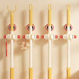 Suction Cup Mop <b>Clip</b> Wall Mounted Plastic Minimalist White Bathroom Mop Holder <b>Hook</b> - Product Image 3