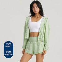 Vente chaude Yoga à capuche crème solaire vêtements décontracté en plein air cyclisme sport Fitness veste coupe-vent Fitness manteau