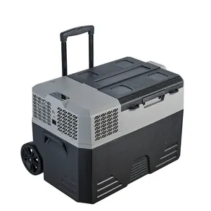 42/52/62L 12v 24v freezer dc compressore portatile batteria opzionale solare portatile frigorifero con ruote