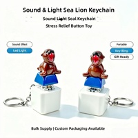Porte-clés rechargeable Lion de mer avec son et lumière, anti-stress, article de farce, cadeau créatif