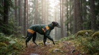Imperméable Premium Personnalisé pour Chien à Blocs de Couleurs, Combinaison Nordique Designer Imperméable et Coupe-Vent Hiver/Printemps 4 Pattes