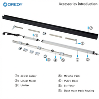 Puerta Corredera Automática de Levitación Magnética Silenciosa OREDY para Uso Doméstico, Sistema de Operación Maglev para Puerta Corredera de Cocina o Baño