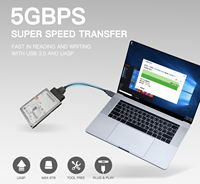 Cable Adaptador Convertidor USB 3.0 a SATA 3.0 III de Alta Velocidad SHUOLE para Disco Duro/SSD de 2.5 Pulgadas, Uso en Computadora, Capacidad de 2TB