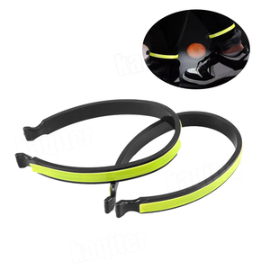 2 bandes de cheville réfléchissantes pour cyclisme, réglables, coupe-vent, avec clips sécurisés pour pantalons et jambières - Product Image 4