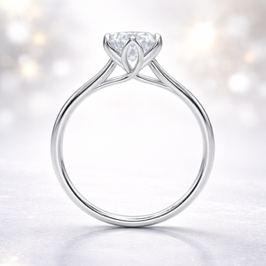 Anillo de compromiso solitario minimalista de plata de ley 925 con moissanita vietnamita para mujer, engaste de púas, chapado en rodio, para aniversario - Product Image 6