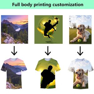เสื้อพิมพ์ลายทั้งตัว เสื้อซับลิเมชั่นแบบกำหนดเอง ป้ายเสื้อ 100% โพลีเอสเตอร์ ให้ความรู้สึกเหมือนผ้าฝ้าย ออกแบบโลโก้ของคุณเอง เสื้อยืดผู้ชาย พิมพ์ลายเสื้อยืดตามสั่ง - Product Image 4