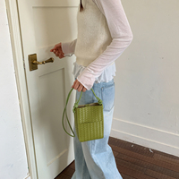 Sac à bandoulière élégant pour femme, style coréen tendance 2026, en tissu tressé, mini sac à main décontracté pour le quotidien