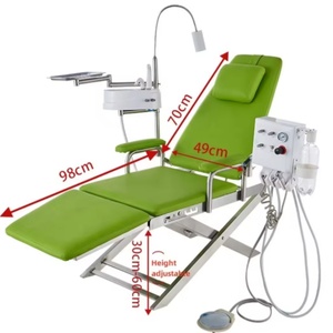 Sillón Dental Portátil con Unidad de Turbina Dental, Certificado ISO, Equipos Dentales de Metal, Plástico, Acrílico y Acero, Eléctrico y Manual - Product Image 5