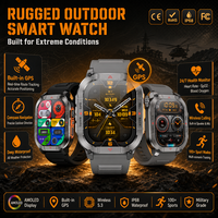 Montre connectée robuste pour hommes, GPS, étanche IP68, fréquence cardiaque, SpO2, boussole, appels sans fil, 100 modes sportifs, OEM, CE, SOS