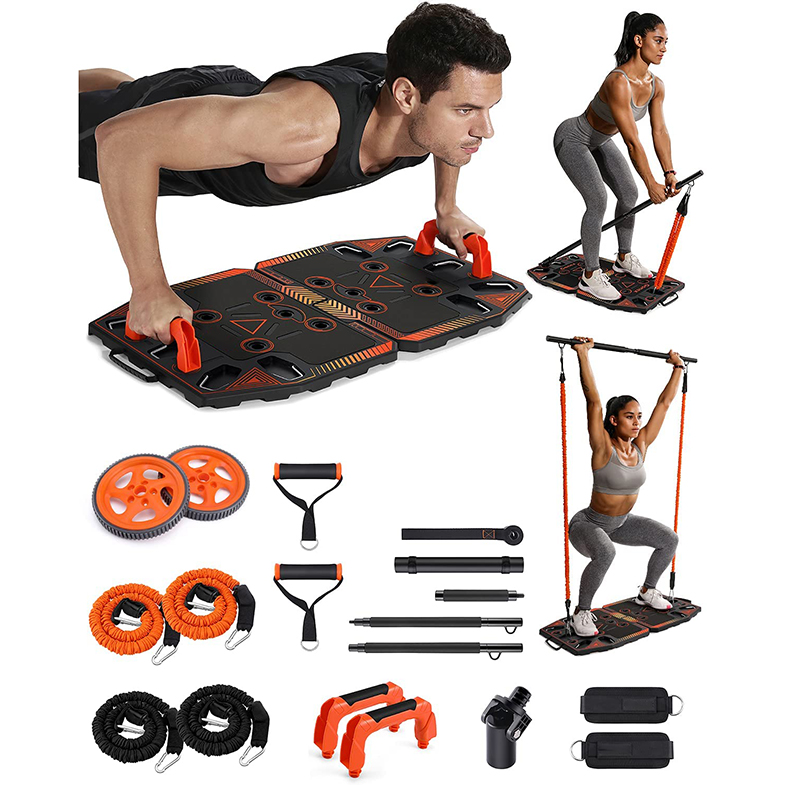 14 In 1 Portable Home Workout Abdominal Wheel Elastic Resistance Sport Machine Band Multifunctional Gym Training Equipments