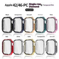 IVANHOE Verre + PC Diamant Couverture pour Apple Watch Cas 46mm 42mm Bling Bumper Protecteur IWatch Série 10 46 42mm WatchCase