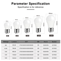 Bombilla LED A60 E27, Bombilla LED No Regulable con Cubierta Esmerilada, Luz Blanca Cálida para Interiores, Lámpara de Iluminación para el Hogar