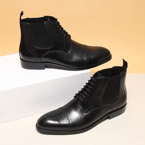 New Men's Leather <b>Boots</b> Genuine Leather Business Formal Leather <b>Boots</b> Trendy Outdoor <b>Boots</b> - Product Image 4
