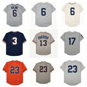 Maglie da Baseball Vintage da Uomo con Cuciture Stile Retrò 6Al Kaline 13Lance Parrish 17 Denny McLain 23 Willie Horton S-3XL - Product Image 1