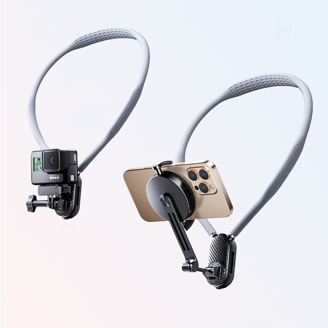 Anti-Shake Universal Magnetic Neck Phone Mount Action Camera Phone Holder Neck Mount for First-Person Shooting Outdoor Cycling