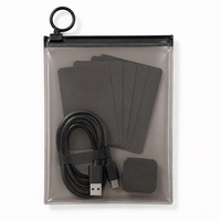 Pochette zippée en PVC givré personnalisée pour chargeur de batterie externe, câble, écouteurs, rangement portable, sac zippé en PVC pour électronique grand public
