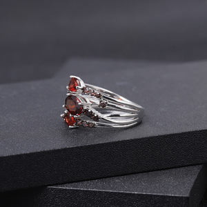 Stock Series 925 Silver Inlaid <b>Crystal</b> Rhinestone Vintage Gemstone <b>Ring</b> High Elegance Women's Wedding Hong Kong Sample Making - Product Image 3