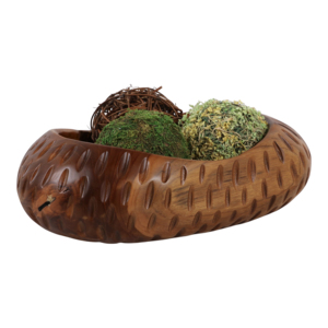 Ciotola decorativa in legno di teak, centrotavola rotondo per tavolino da caffè, bancone da cucina, elemento decorativo. - Product Image 2