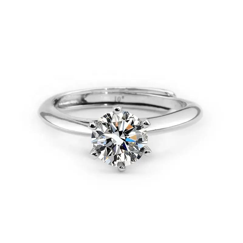 Wuzhou factory price classic style Silver 10K 14K 18K Gold D-VVS Diamond Moissanite Wedding Bands Ring For Women
